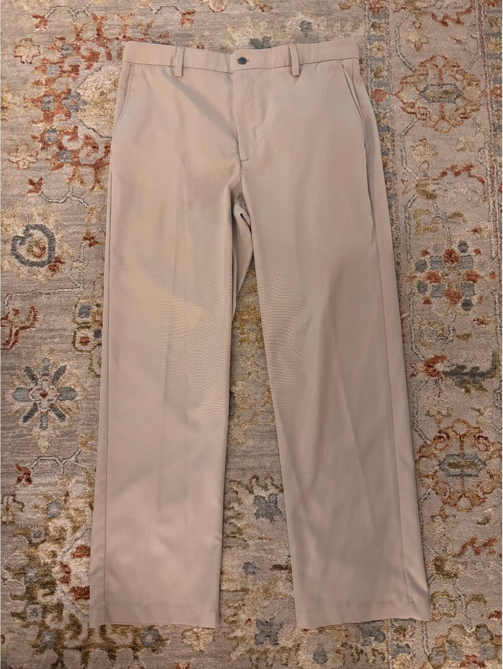 Callaway Men's Beige Golf Pants Size 36x32, 100% Polyester, Classic Fit